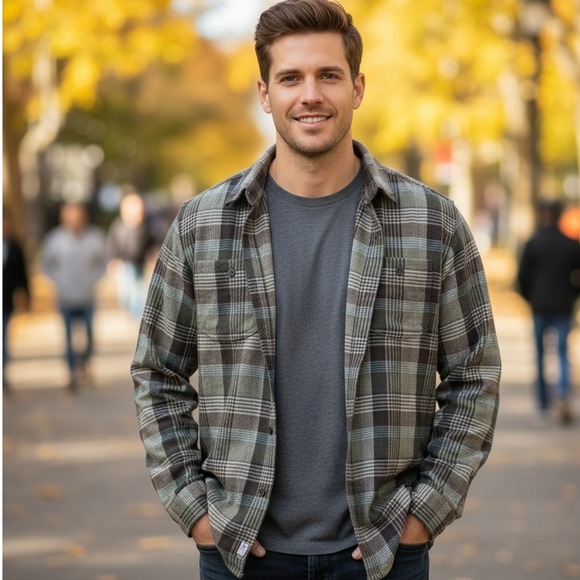 Toad & Co Button Up Men's M Long Plaid Sleeve Shirt 100% Organic Cotton Preppy - Picture 1 of 11